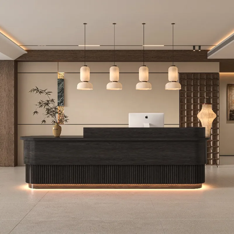 Reception del ristorante Bancone reception Banchi reception classici lunghi e moderni Mobili per ufficio reception per cliniche a forma di L