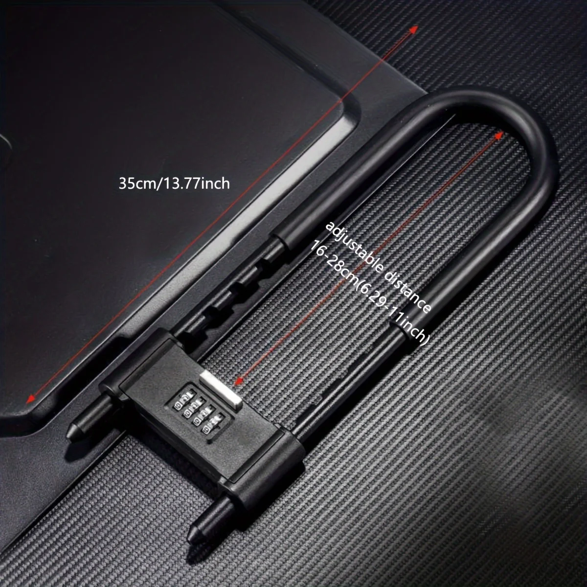 

4 Digit Combination Padlock, U-Shaped Bike Lock with Adjustable Buckle, Keyless Lock for Bicycles, Glass Doors, Gates & Fence