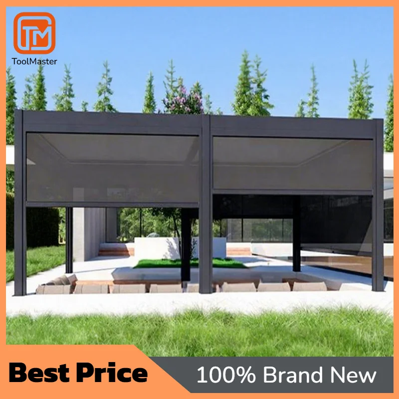 【Hot Sale】Bioclimatic Retractable Gazebo Motorized Pavilion Garden Outdoor Aluminum Electric Wall Mounted Roller Blinds Louvered