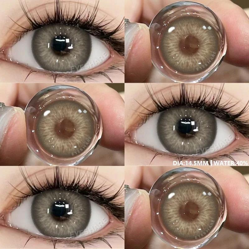 EYESHARE 1pair Natural Color Contact Lenses for Eyes Gray Pupils Lens Blue Lenses Beautiful Pupil Yearly Makeup Green Eye Lenses