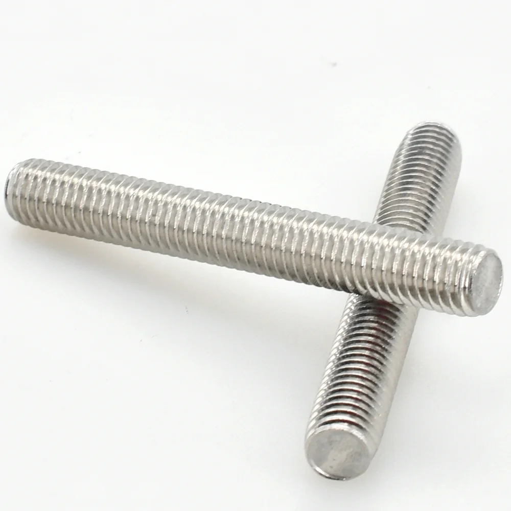 304 Stainless Steel Full Threaded Rod Bolt M3 M4 M5 M6 M8 M10 Fully Metric  Headless Bolt Thread Stud Rods Screws Length16-500mm