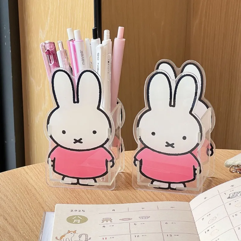 

Kawaii Miffy Creative and Cute Cartoon Pen Holder High Appearance Level Stationery Makeup Brush Storage Desk Ornament Girl Gift