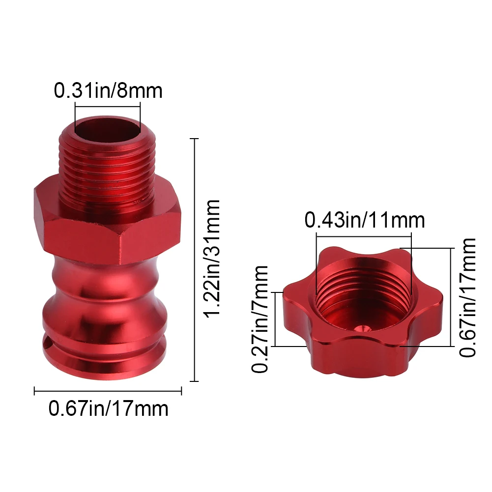 HobbyPark 17mm Hex Wheel Hub 23mm Extension Conversion Adapter Offset with Nuts for 1/8 RC Off Road Buggies Upgrade Parts 4PCS
