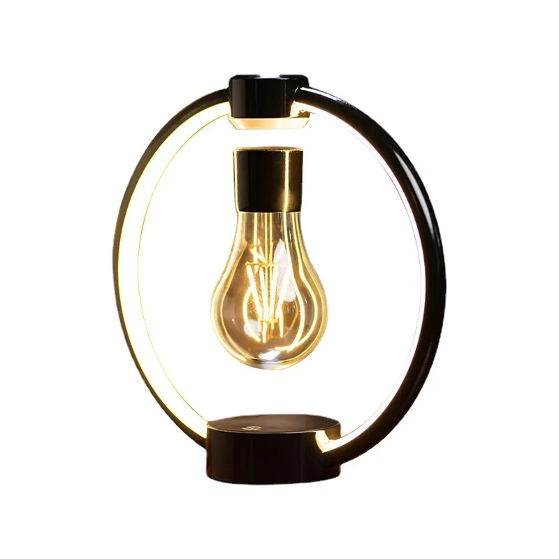 Maglev light bulb creative desk lamp ornament suspended black technology atmosphere luminous night light