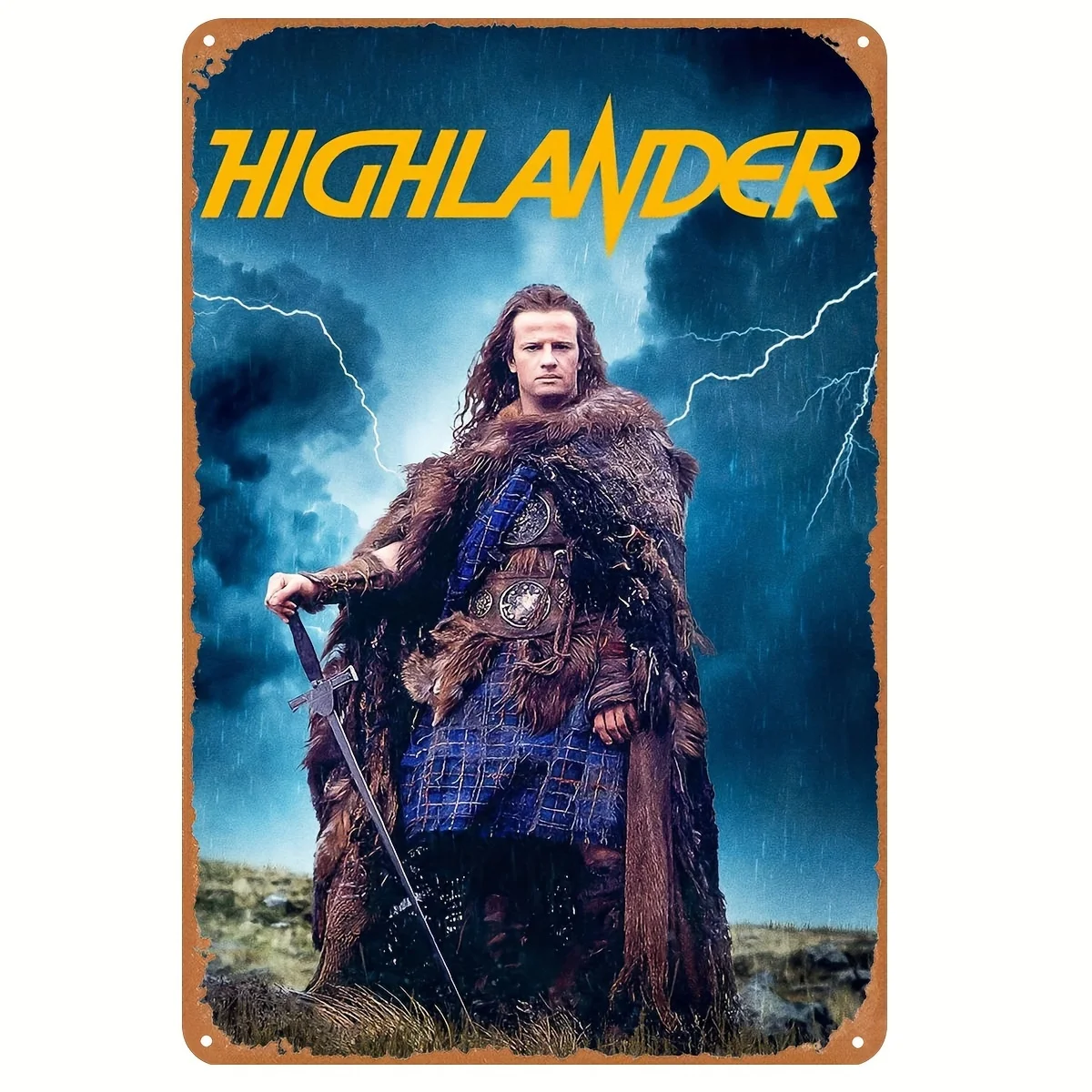 Highlander-Inspired  Pre-Drilled Iron Sign - Perfect for Home, Garden, Movie Clubs, Bars, Restaurants, Cafes, Offices & Shops, H