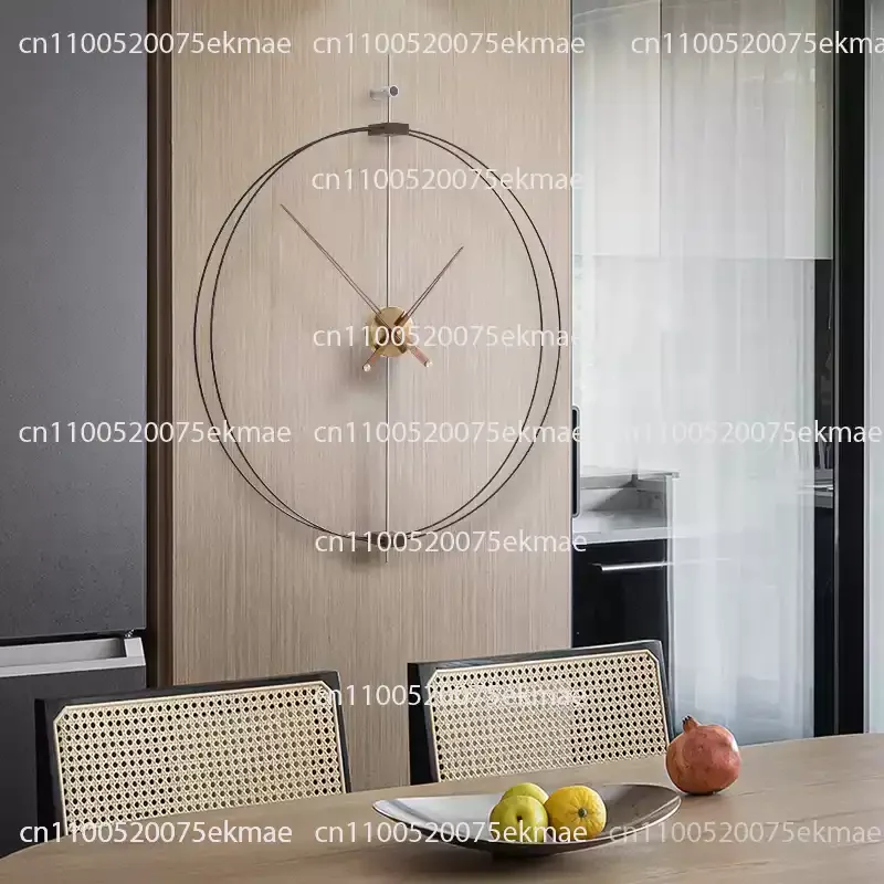 Quiet Wall Clock for The Living Room or Dining Room, Made of Solid Wood with Large Hands