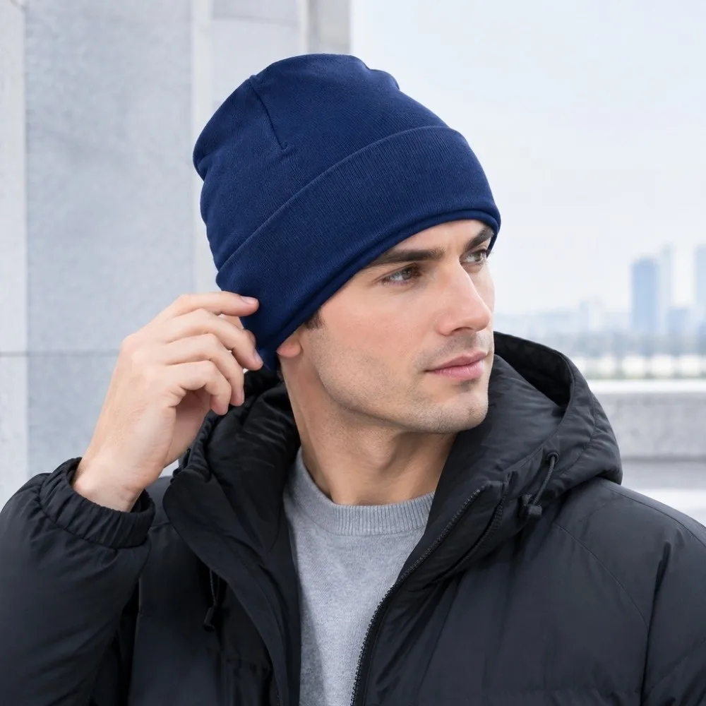 Unisex Autumn Winter Running Hats Knitted Solid Color Sport Skullcaps Sweat Absorption Quick Drying Beanie Hat Outdoor Sports