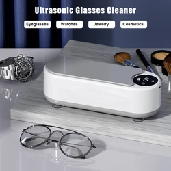 Ultrasonic Jewelry Cleaner Machine Portable Glasses Cleaner Eyeglass Washing Tool 47kHz High Frequency Ultrasonic Cleaning Bath