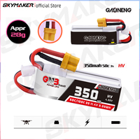 2/5PCS High Rate Gaoneng GNB 11.4V 350mAh 3S 50C Lipo Battery XT30 Plug for URUAV UR85/UR85HD Mobula7 HD Sailfly-X RC Drone Part