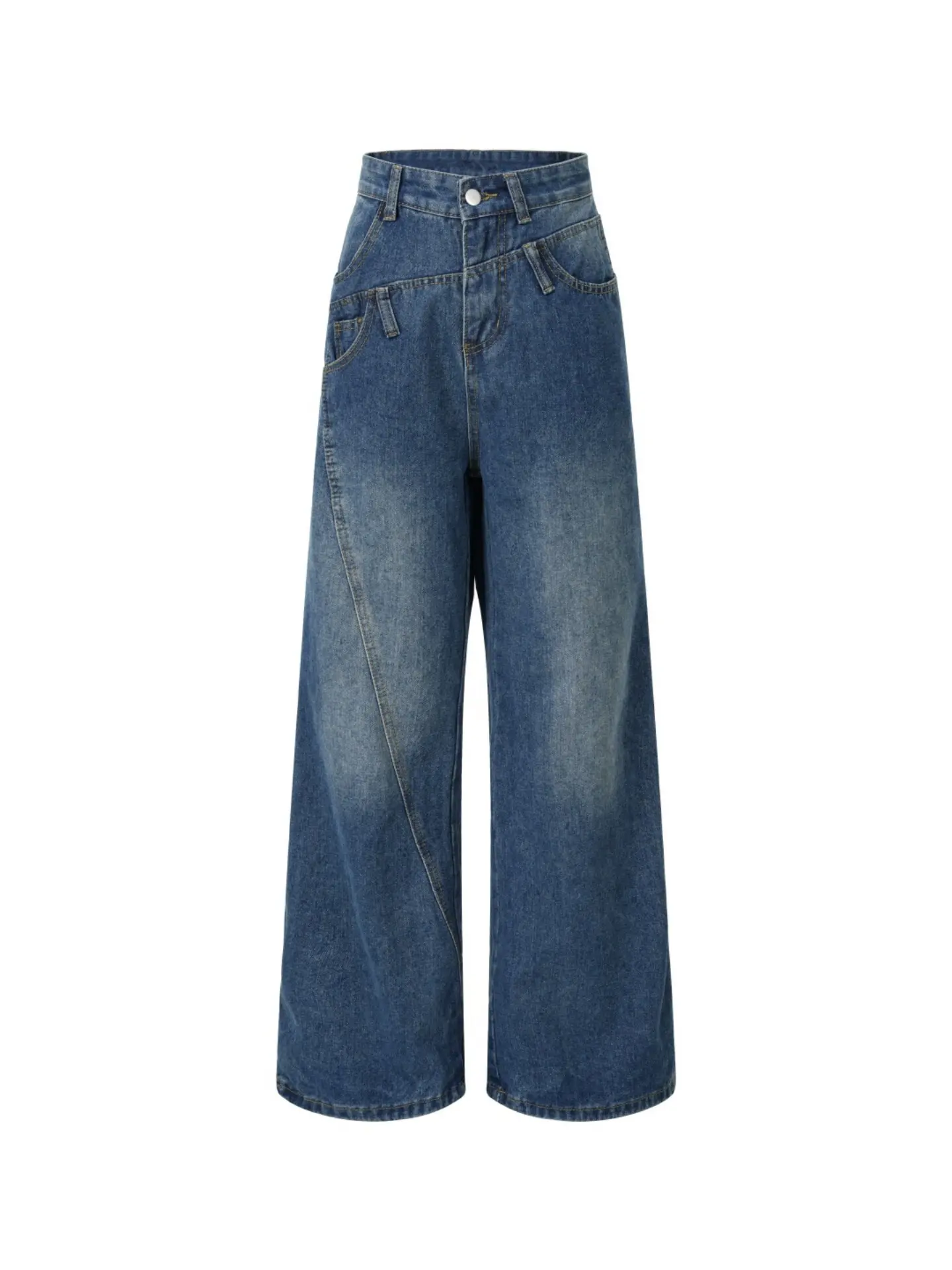 Women's Blue Y2k Baggy Jeans Vintage Harajuku Grunge High Waist Oversize Jean Pants Straight Wide Leg Denim Trousers Summer 2026
