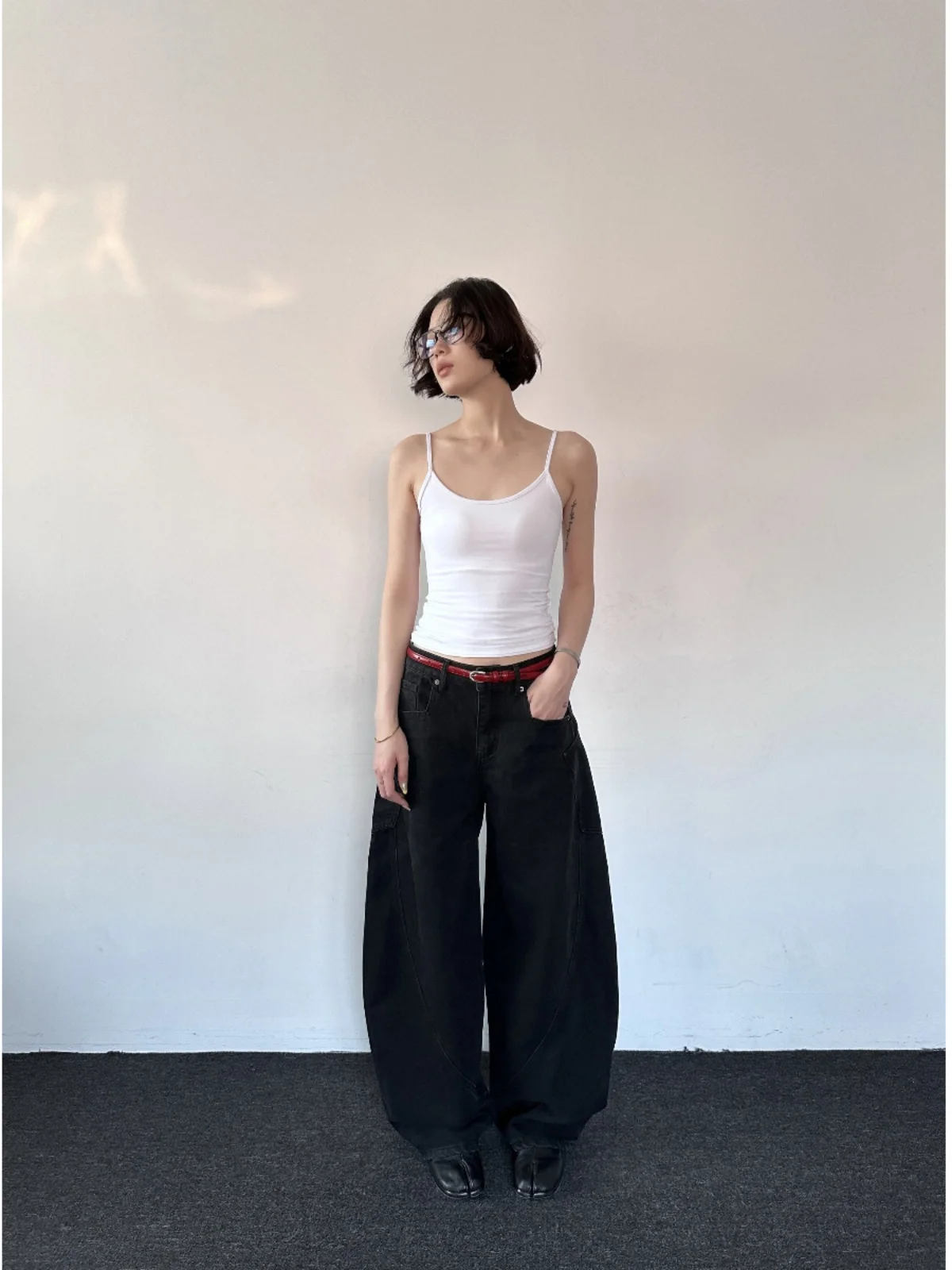 

XXdirly Bla Waed Knife Jeans Американские свободные широкие брюки в стиле ретро, повседневные прямые брюки для девочек-подростков