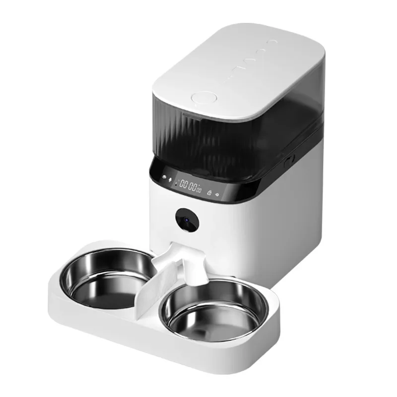 Automatic Pet Feeder Automatic Food Dispensing Double Bowl Translucent Cat Food Dog Food Smart Feeding Machine Feeder