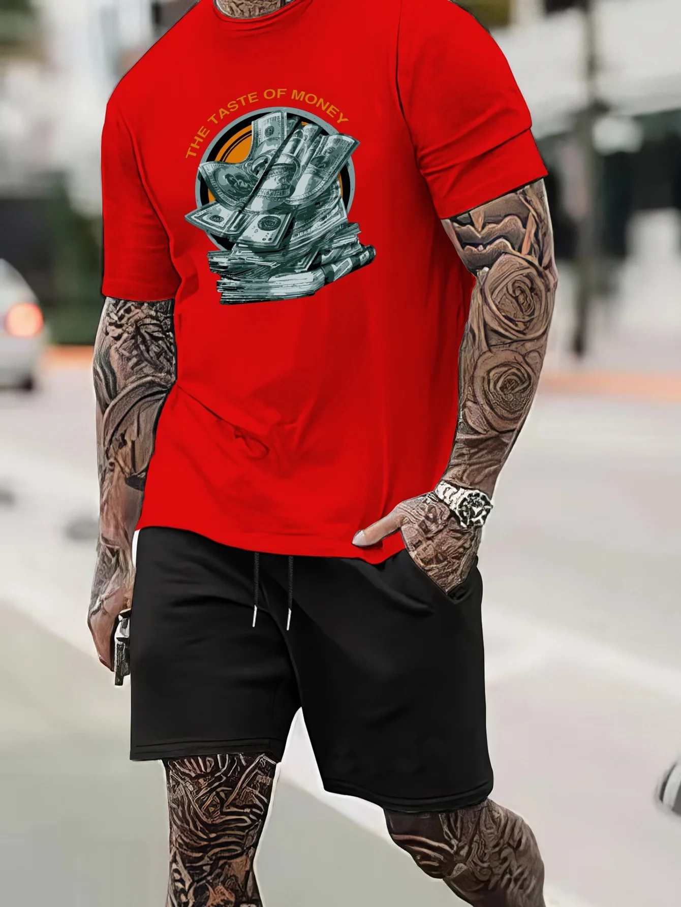 Conjunto de pantalones cortos de manga corta para hombre, Camiseta con estampado 3D de oración, conjunto informal de verano para exteriores