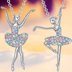 Fashion Women Creative Ballet Dancer Necklace Personality Necklace for Women Halloween Jewelry Birthday Party Anniversary Gift