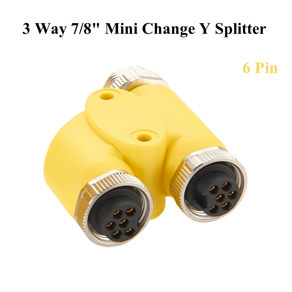 IP67 Mini Verandering 7/8 "6 Polen Y Distributeur Kofferbak Mini-snelle Man-vrouw Power H Splitter industriële Sensor Connector