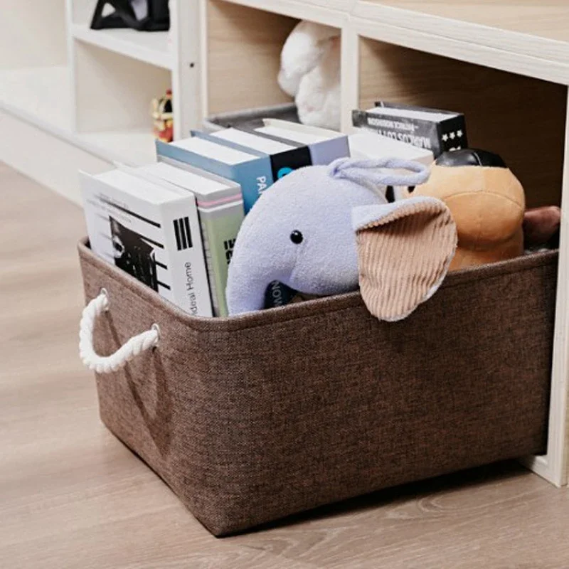 Folding Storage Baskets Kids Toys Organizer with Handle Clothes Sundries Storage Box Bucket Cabinet Storage Bag Laundry Basket