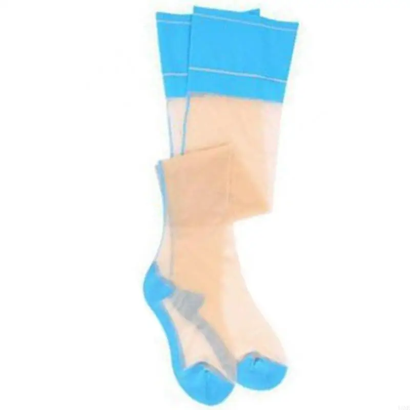 Y3NE transparentes para mujeres costura espalda High Stockings Contraste Top Heel Cuban Backseam costado los