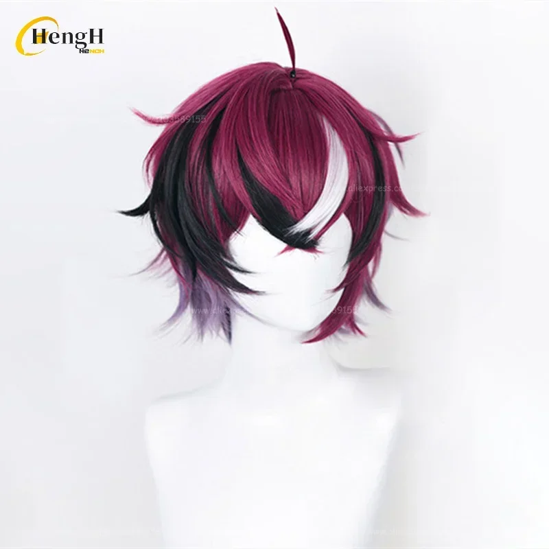 In Stock Anime Synthetic Doppio Dropscythe Short 30cm Gradient Cosplay Anime Wig Heat Resistant Hair Halloween Wigs + A Wig Cap