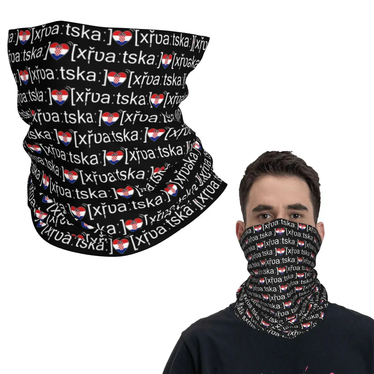 

Хорватийский флаг, я люблю Хорватию, бандана, гетры с принтом, маска, шарф, теплая Балаклава, дышащая унисекс для взрослых