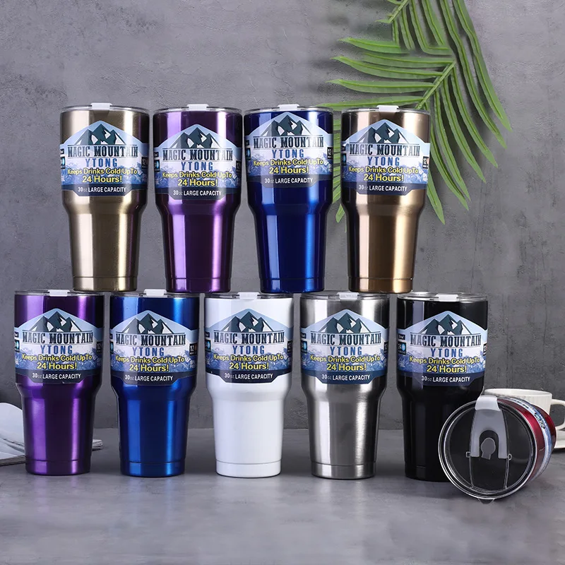 Double Wall Vacuum with Lid Thermos Bottle 304 Stainless Steel Water Bottle Tea Coffee Cup Tumbler Travel Mug Car Use Water Cup