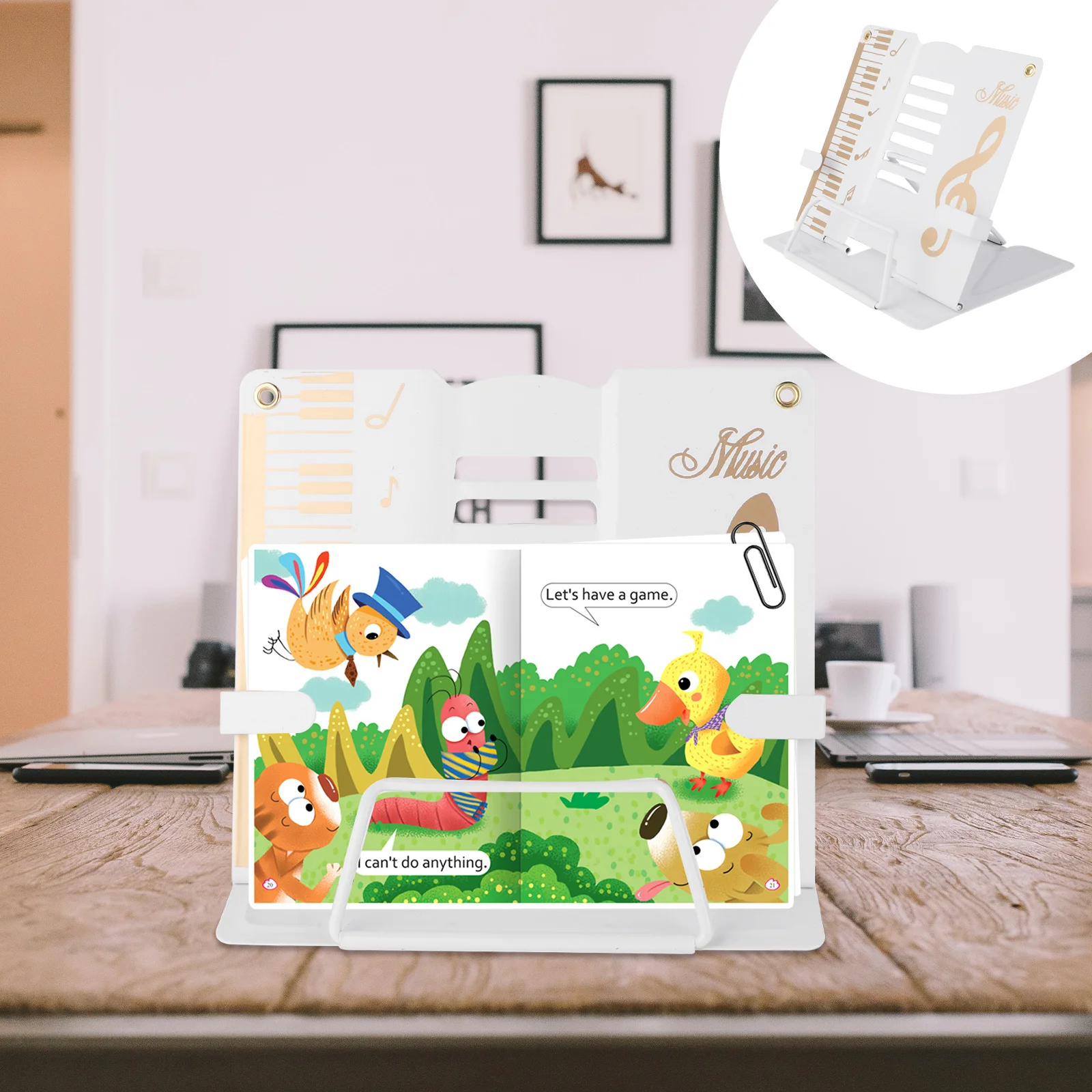 

1Pcs Desktop Reading Stand Sturdy Metal Book Holder for Kids Adjustable Angle Learning Rack Home School Library Use