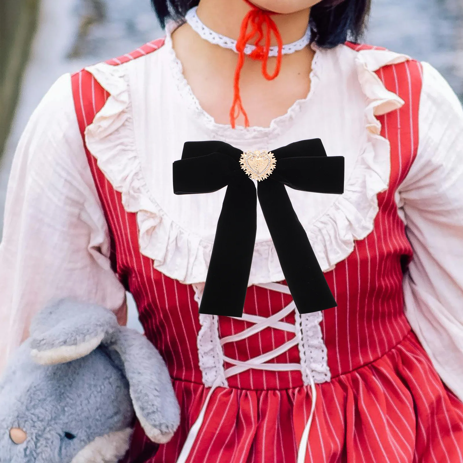 

Elegant Women Accessory Retro Bow Brooch Big Bowknot Tie Collar Pin Decoration Fashion Lolita Shirt Brooch Women Accessory
