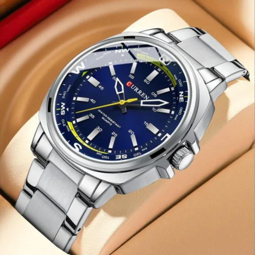 Imagen 2 del producto Relojes CURREN 8455 de negocios clásicos de la mejor marca, reloj de cuarzo con correa de acero inoxidable para hombre, reloj Masculino