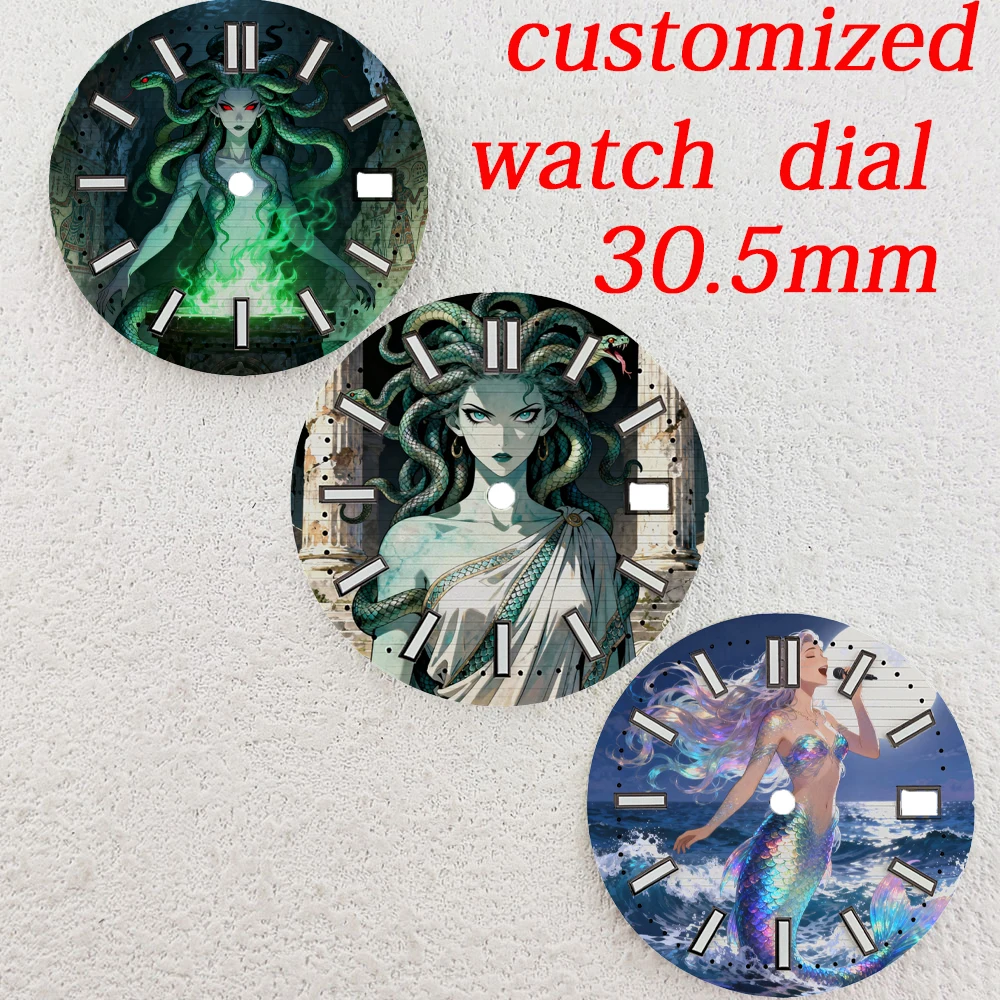 30.5mm watch dial NH35 dial Creative custom dial color printing watch components compatible with NH35/36/NH34 movement