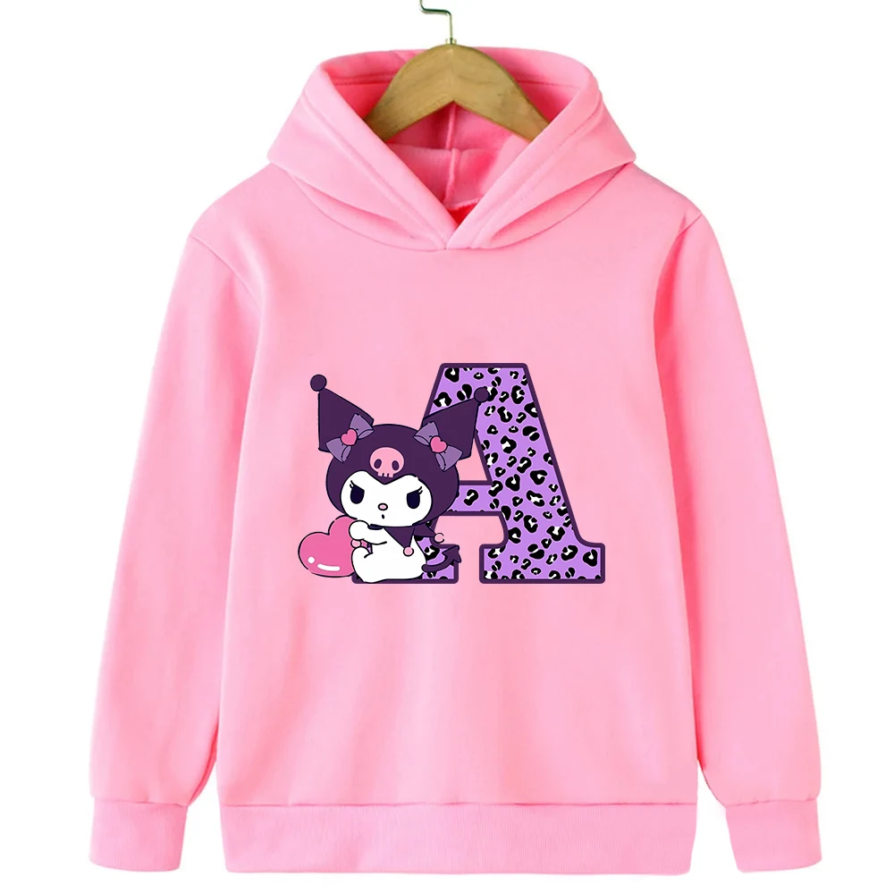 

Kuromis Children Hoodies Letter Name Combination Sweatshirt Kawaii Pullover Anime Cartoons Casual Clothes Girl Boy Kid Tops