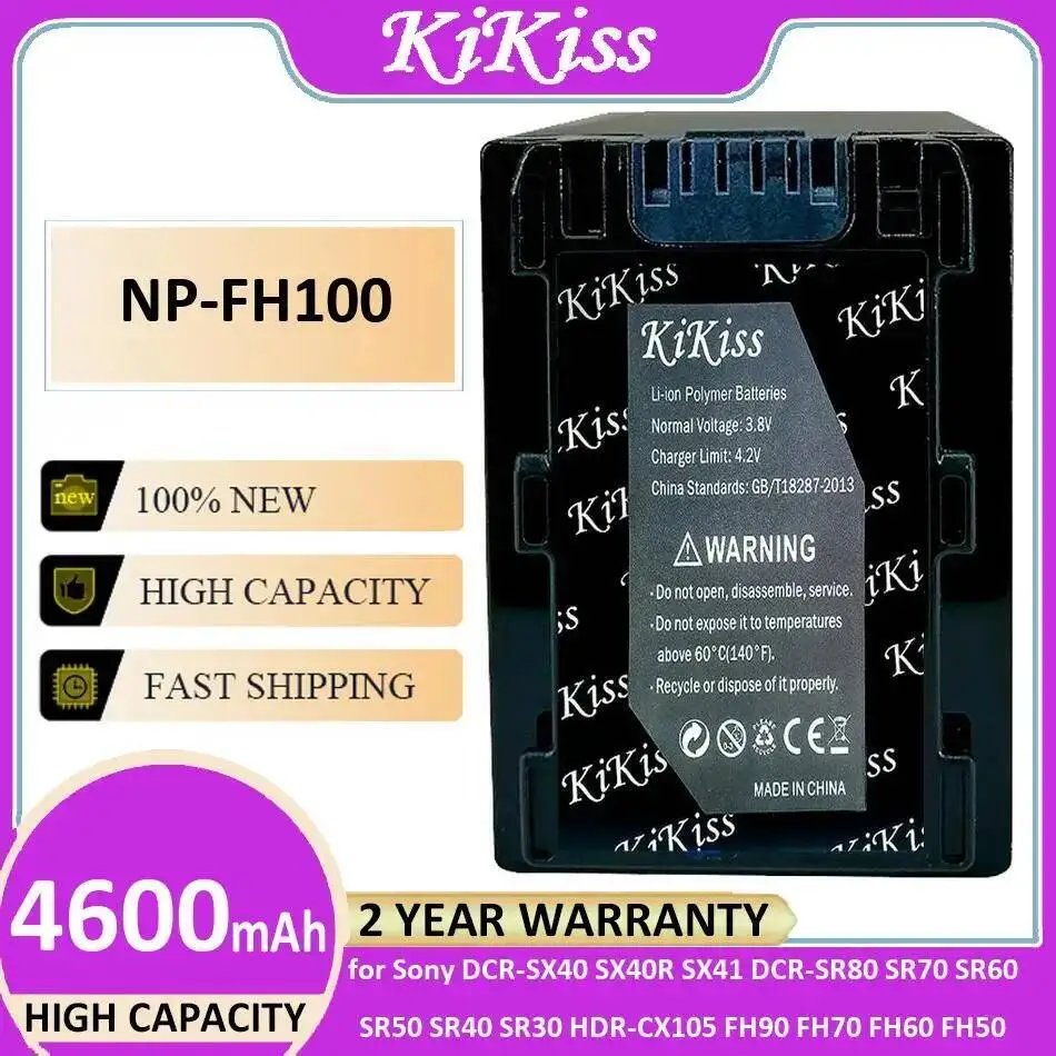 

Camera Battery NP-FH100 4600Mah For Sony Dcr-SX40 SX40R SX41 Dcr-SR80 SR70 SR60 SR50 SR40 SR30 Hdr-CX105 FH90 FH70 FH60 FH50