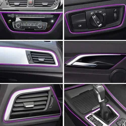 1pc Car Moulding Trims Dashboard Door Car-styling Interior Accessories Purple Silicone 5M Length 5m Car-Styling