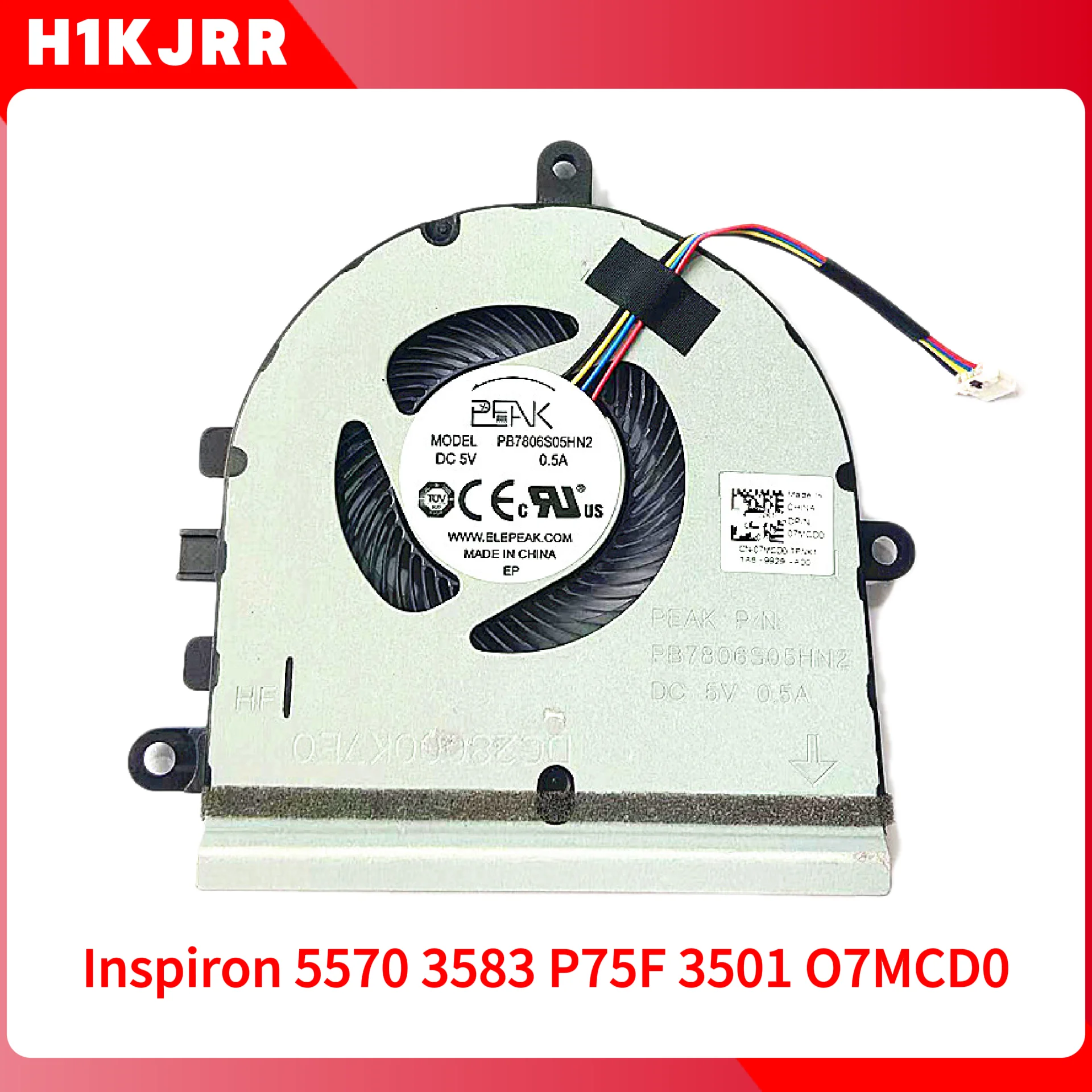 

Original New Cooling Fan for Dell Inspiron 5570 3583 P75F 3501 O7MCD0 - Replacement Laptop Fan with High Performance & Quiet Ope
