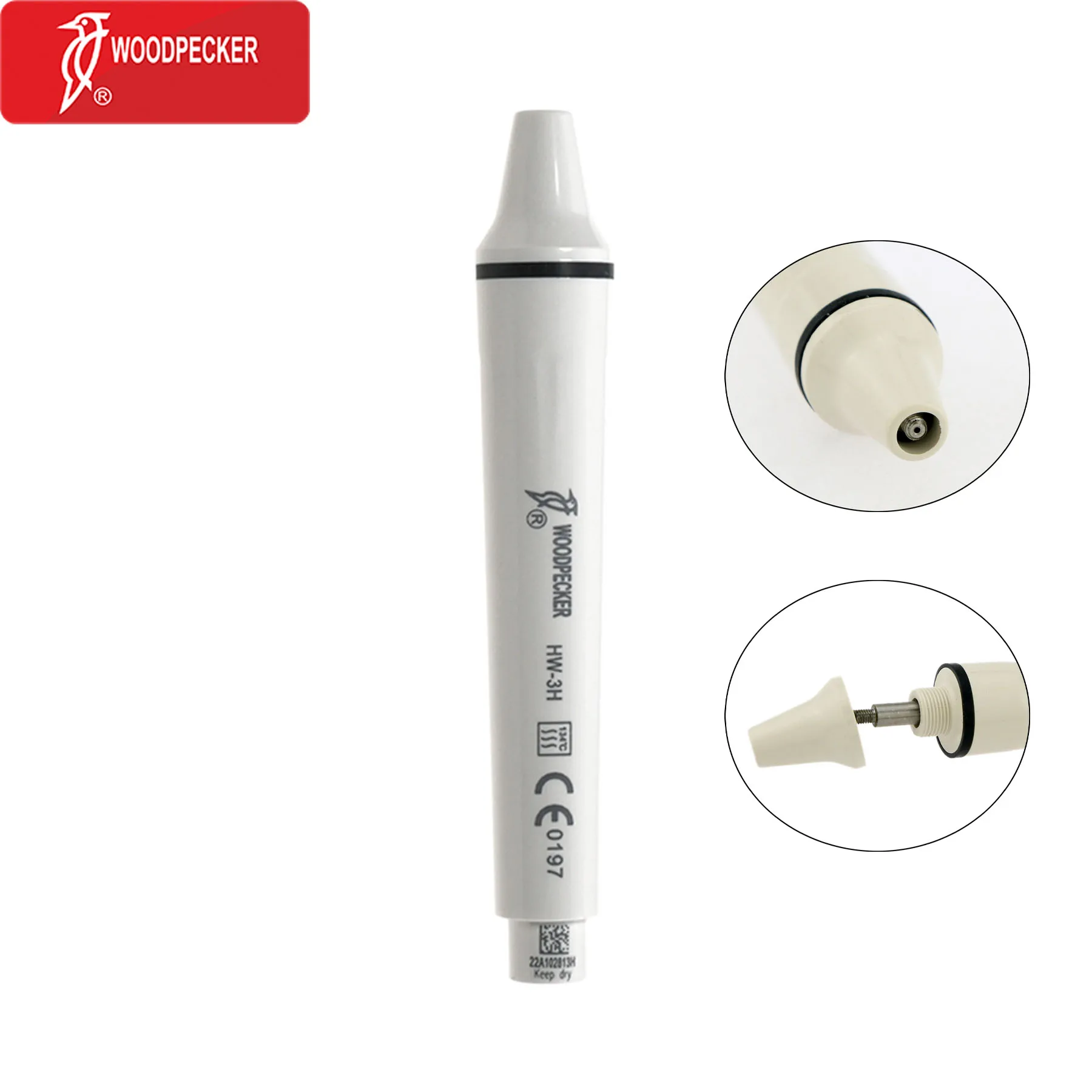 Woodpecker-HW-3H Dental original, pieza de mano para escarificador ultrasónico, puntas desmontables, G1, P3, compatible con EMS