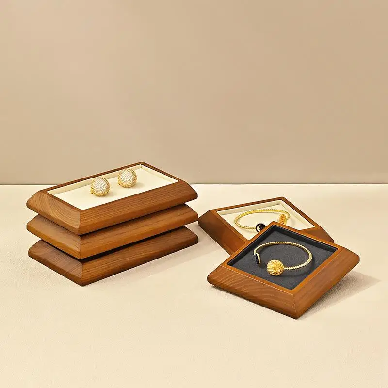 Solid Wood Jewelry Storage Tray, Earrings, Rings, Bracelets, Necklaces, Display Props, High-End Jewelry Display Tray