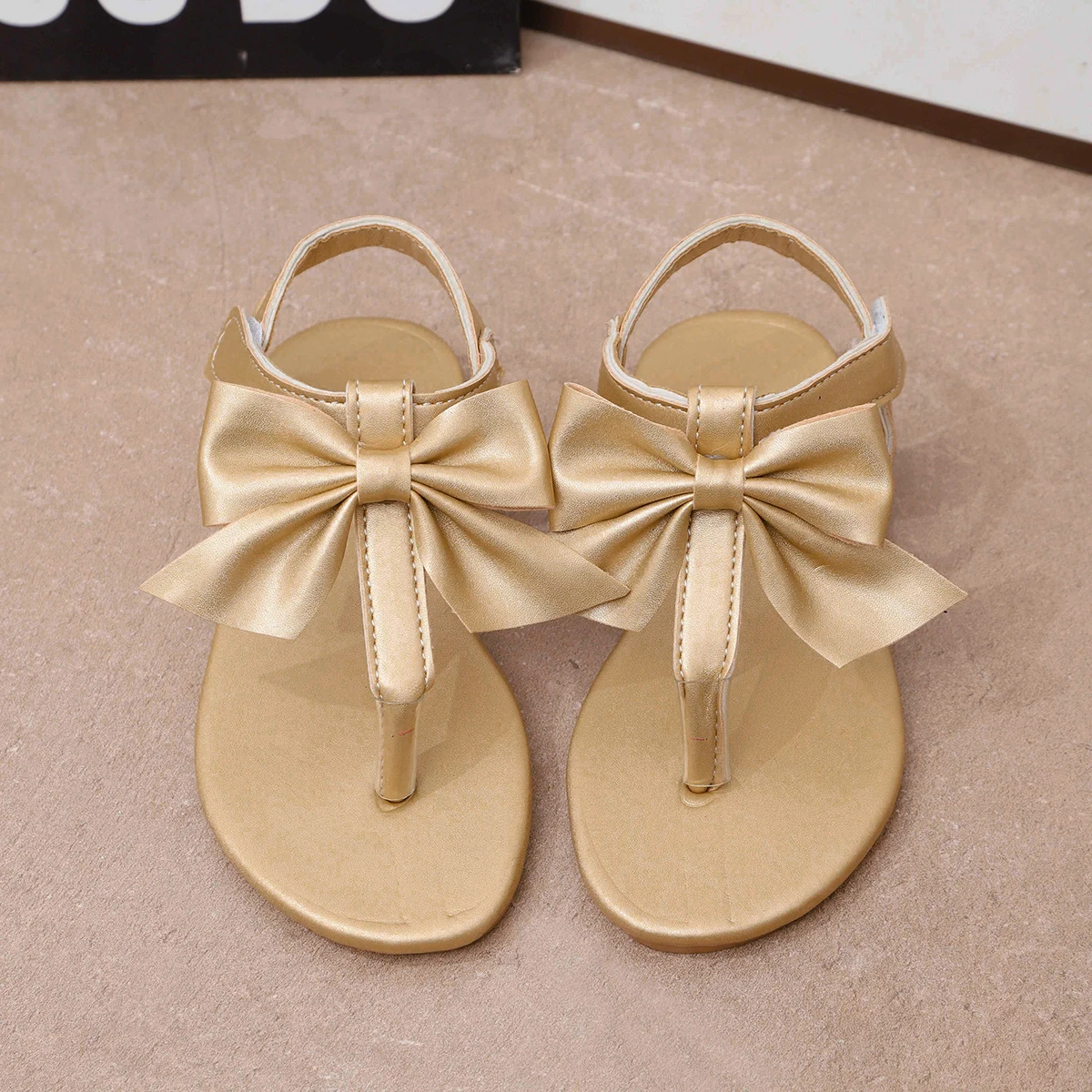Children's Flip Flops Sandals Summer New Hollow Out Walking Shoes Flat Sandals Cross-Border Hot Selling Butterfly Knot Sandals