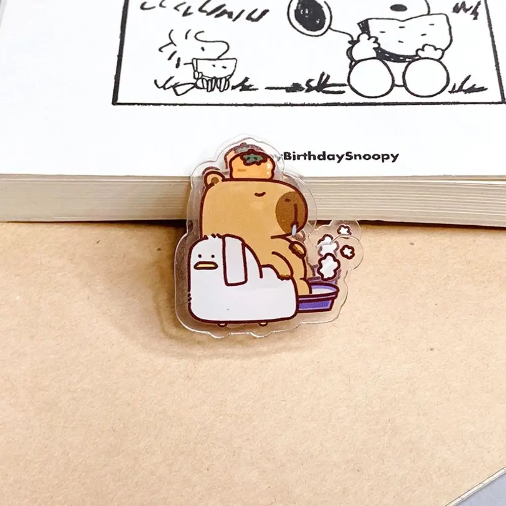 

Capybara Cartoon Memo Clip Persimmons Decorative Acrylic Paper Clip Cartoon Transparent Kawaii PP Clip