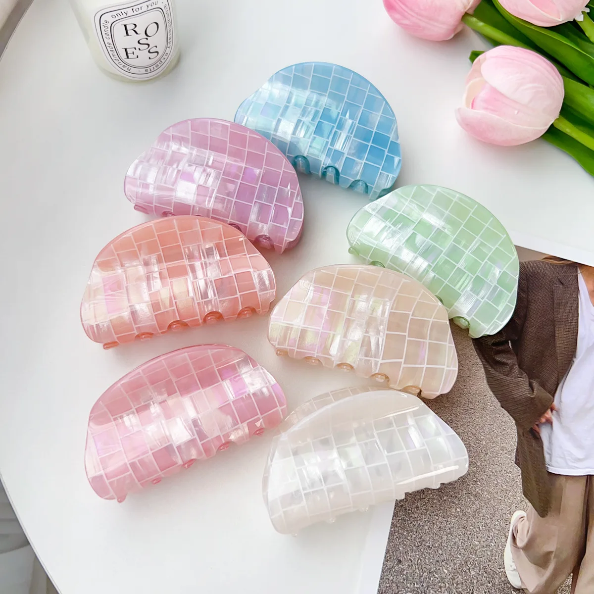 Sommer Süßigkeiten Farbe Haarnadel Temperament halbkreis förmigen Hai Clip schöne kleine frische Grab Clip Haar Zubehör