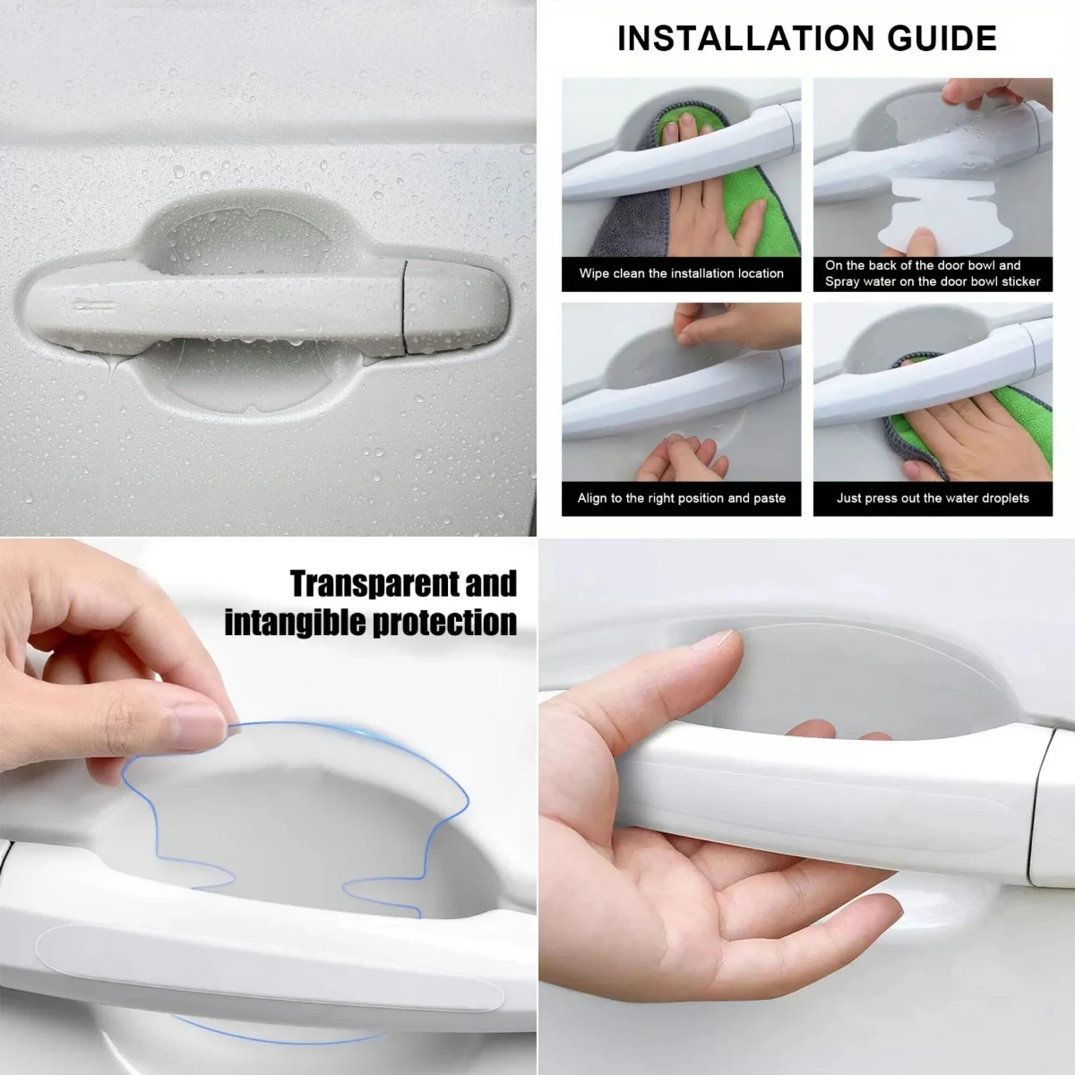 

Car Door Bowl Handle Invisible Protective Sticker Auto For F-Series Explorer Ranger Mustang Escape Focus Fiesta Transit EcoSport