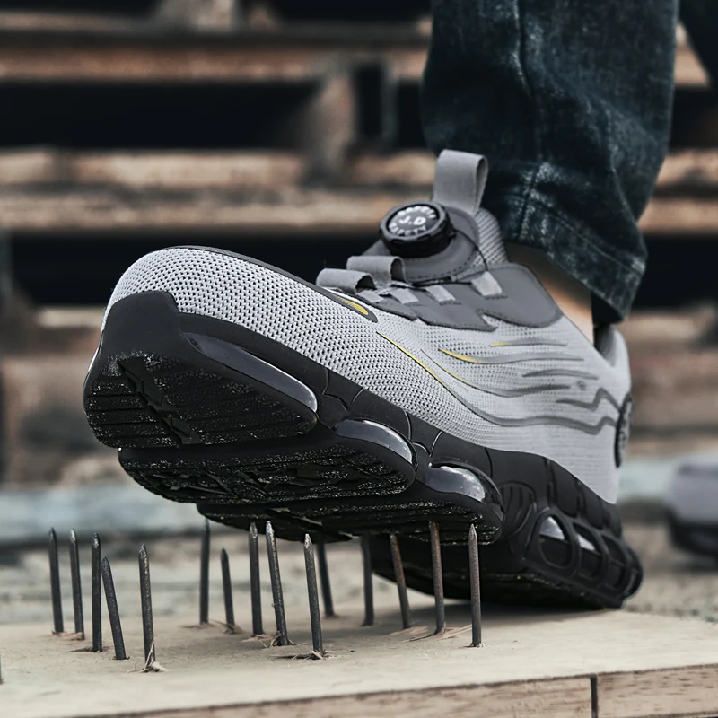 Men's Lightweight Indestructible Work Safety Shoes Anti-Puncture Working Sneakers Male Safety Boots