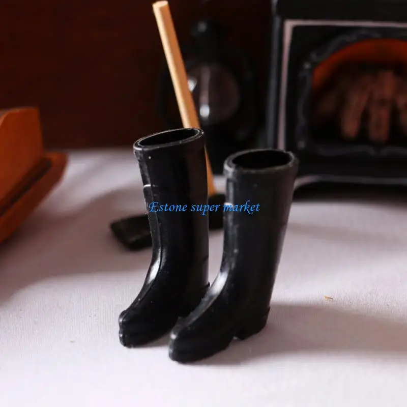 090B 1:12 Dollhouse Miniature Furniture Mini Hoe/Straw Bales/Firewood/Shoes Toy
