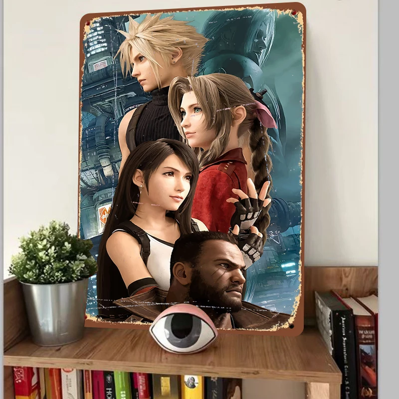 Final Fantasy VII Remake Custom Metal Wall Art High Definition Game Peripheral Decorative Painting