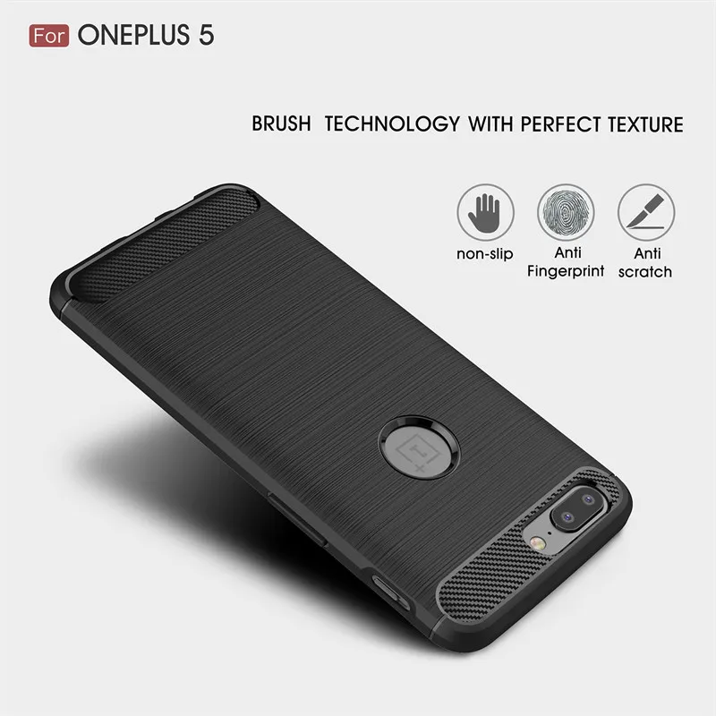 Oneplus 5 A5000 Case Carbon Fiber Skin Soft Silicone TPU Back Cover Shockproof Phone Case For Oneplus 5 Oneplus5 A5000 Phone Bag