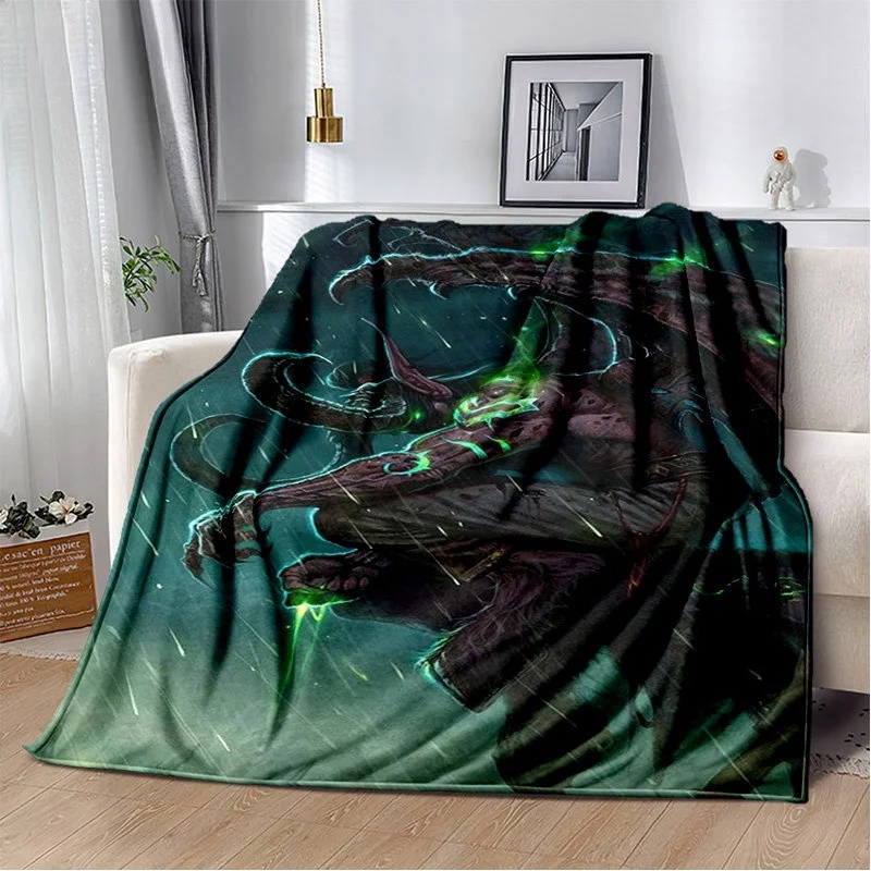 Game World of Warcraft,WOW, Gamer Soft Plush Blanket,Flannel Blanket Throw Blanket for Living Room Bedroom Bed Sofa Picnic Cover