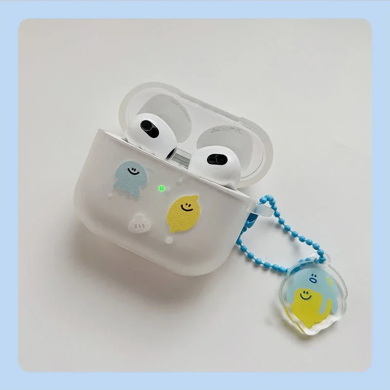 Capa de Lemon and Pctopus Airpods, Capas Macias para Fones, Desenhos Animados, Fofos, Rock Cat, Airpods 1, 2, 3 Pro, Pro2, 2022