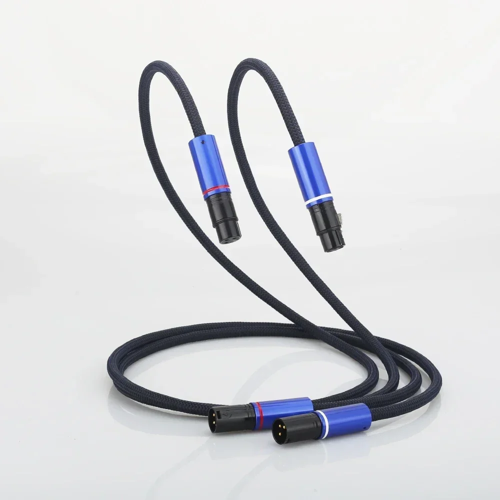 Audiocrast Silver Plated XLR Interconnect Cable, Male to Female Balanced High-End HiFi Audio Cord for Tube Amplifier CD Player