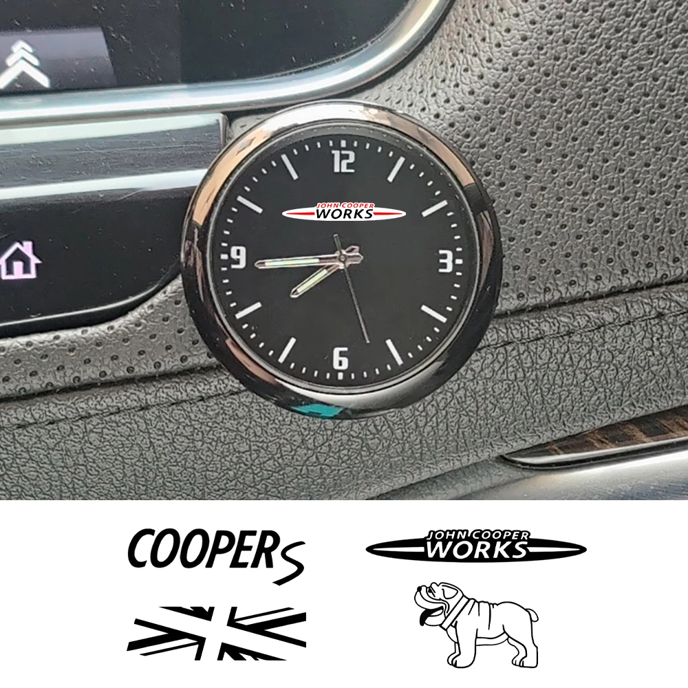 Car Quartz Clock Luminous Automobile Internal Stick-On Digital For Mini Cooper S Conuertible Clubman Roadster JCW Accessories