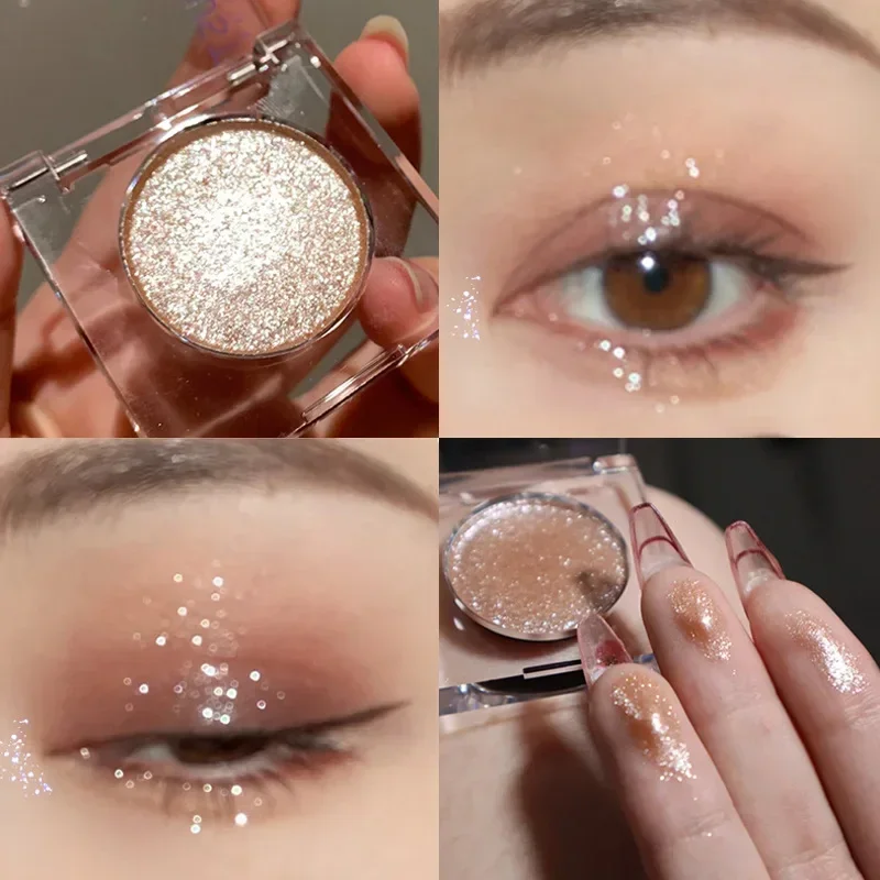 Heallor Eyeshadow Palette Shining Sequins Moon Diamond Galaxy Eye Shadow Makeup Pearlescent Monochrome Eye Highlight Powder Cosm