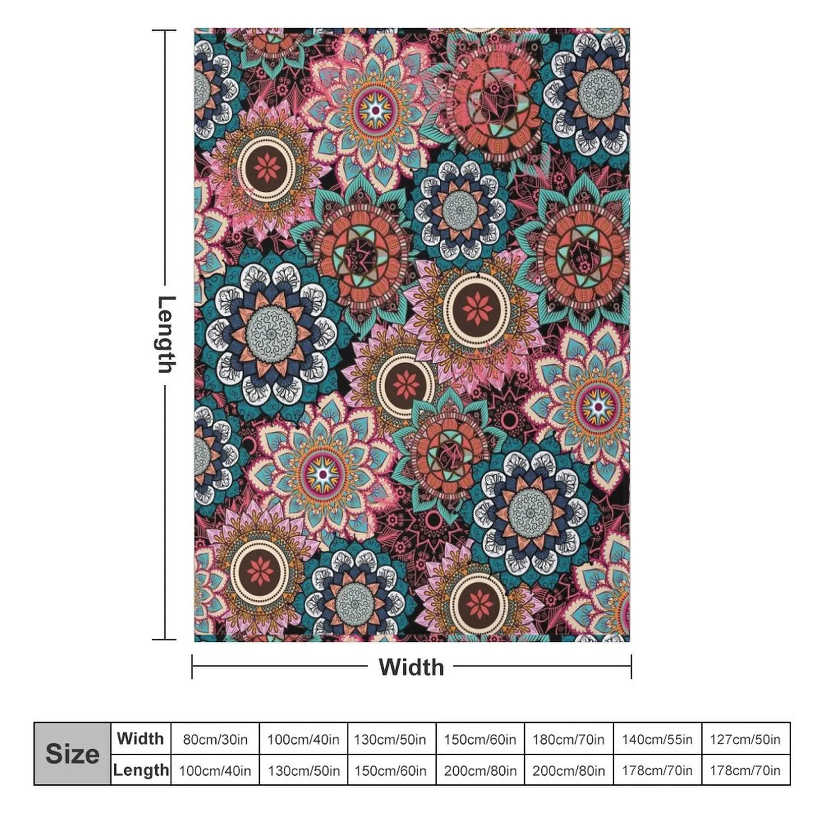 Multi Mandala, Positive Affirmations Throw Blanket warm for winter Heavy Blankets