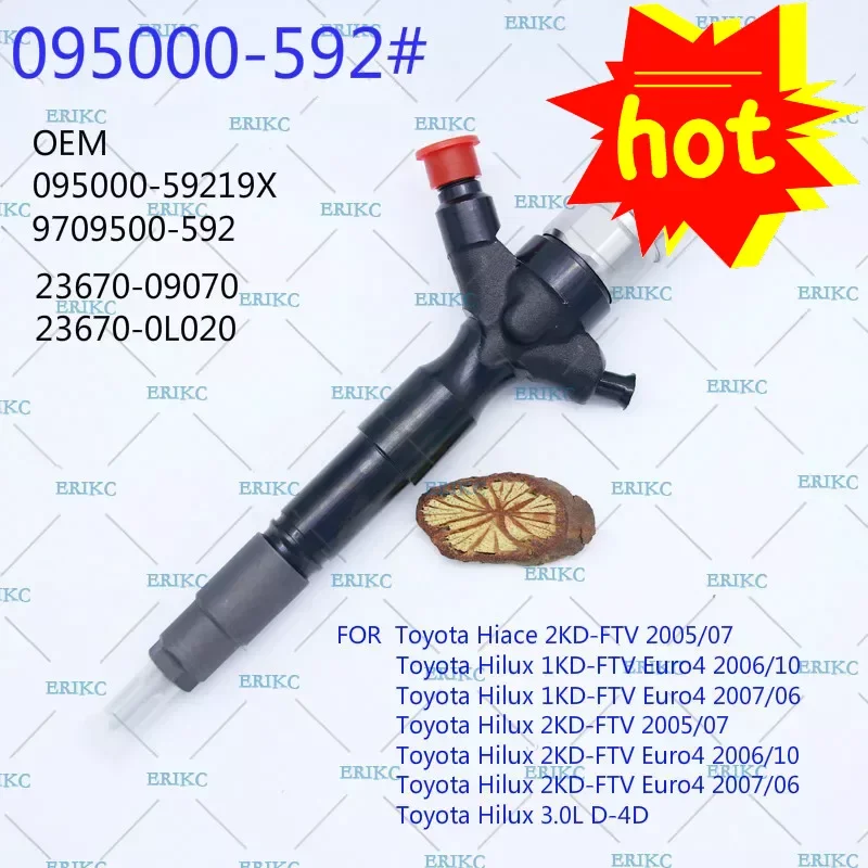 

ERIKC 09500059219X Common Rail Injector Nozzle 59219X (23670-0L020) Diesel Fuel Inyector 095000-59219X (23670-09070) for Toyota