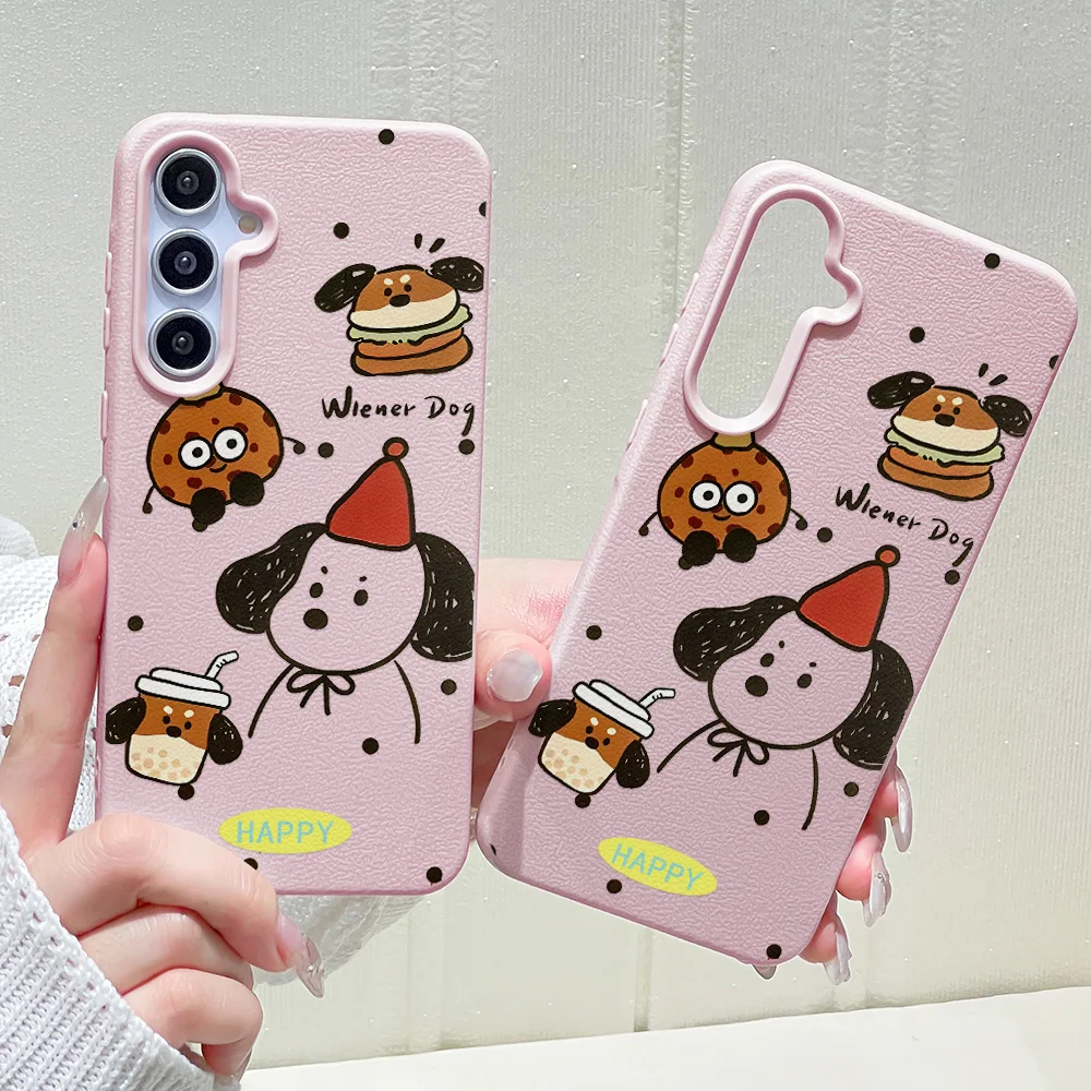 Cartoon-Welpen-Handyhülle für Samsung S25 Ultra S24 FE S23 Hülle Galaxy A56 5G A16 A17 A55 A36 A53 A35 A34 A06 A07 A26 A05S Cover
